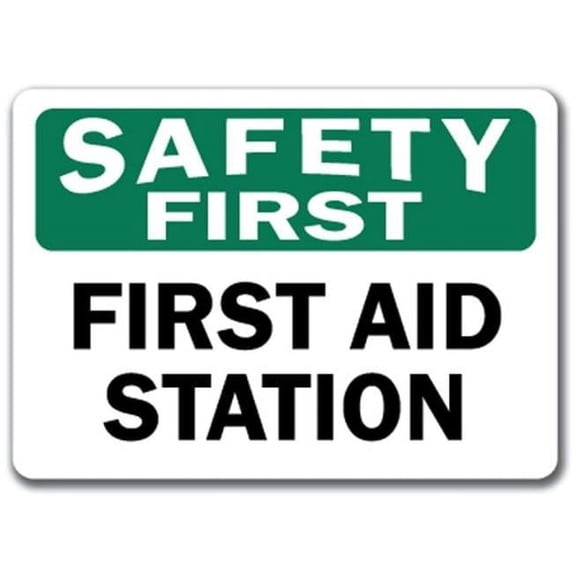 10 x 14 in. OSHA Safety First Sign - First Aid Station - Walmart.com