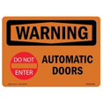 thumbnail image 1 of 10 x 14 in. OSHA Warning Sign - Automatic Door with Symbol, 1 of 1