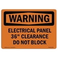 thumbnail image 1 of 10 x 14 in. OSHA Warning Sign - Electrical Panel 36 Clearance Do Not Block, 1 of 1