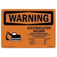 thumbnail image 1 of 10 x 14 in. OSHA Warning Sign - Electrocution Hazard Crane, 1 of 1
