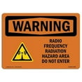 thumbnail image 1 of 10 x 14 in. OSHA Warning Sign - Radio Frequency Radiation Hazard Area, 1 of 1