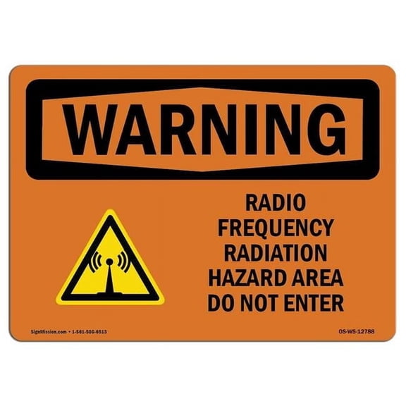 10 x 14 in. OSHA Warning Sign - Radio Frequency Radiation Hazard Area