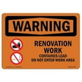thumbnail image 1 of 10 x 14 in. OSHA Warning Sign - Renovation Work Contains Lead Do Not Enter, 1 of 1