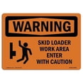 thumbnail image 1 of 10 x 14 in. OSHA Warning Sign - Skid Loader Work Area Enter with Symbol, 1 of 1