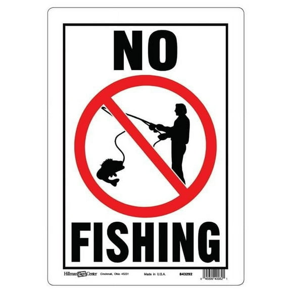 10 x 14 in. White Aluminum No Fishing Sign