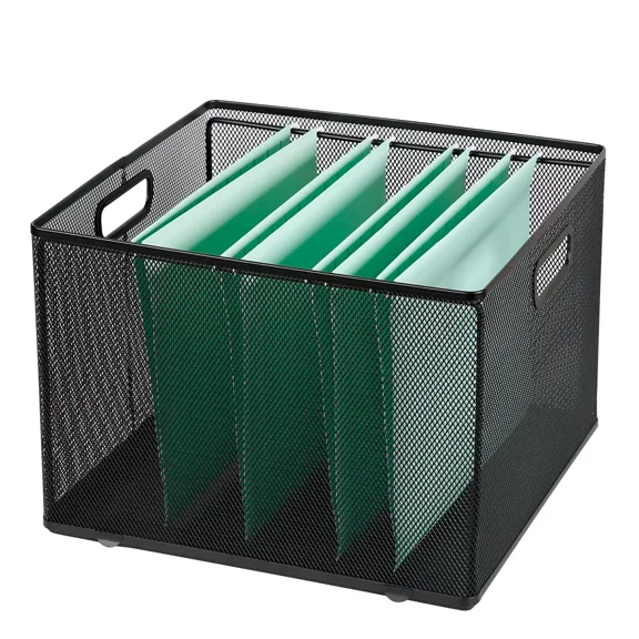 10" x 14" x 13.25" Mesh Crate File Box - Folders & Filing File Boxes & Organizers