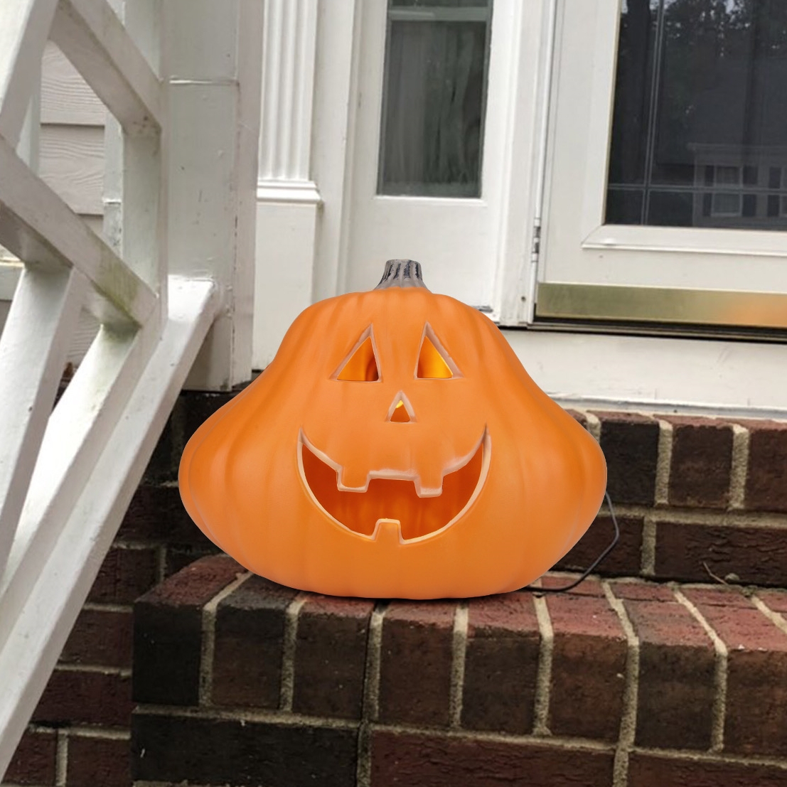 10 x 14in Halloween Jack O Lantern Pumpkin Light LED Pumpkin Lantern Decorative Halloween Prop