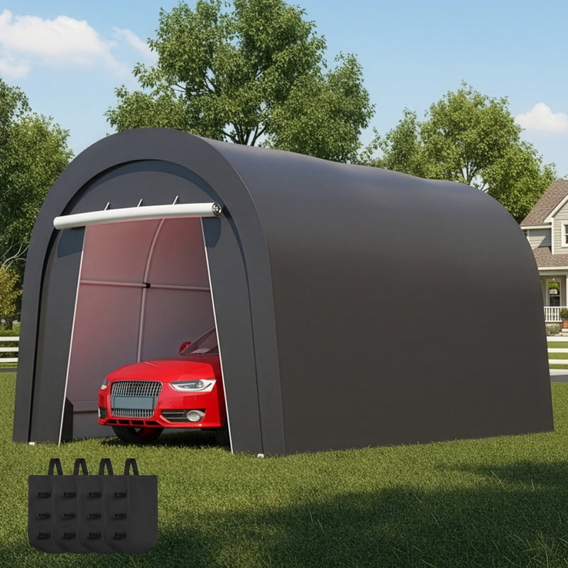 Heynemo 10' x 15' Heavy Duty Carport with Weatherproof PE Cover and ...