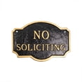 thumbnail image 1 of 10" x 15" Standard Montague No Soliciting Statement Plaque Sign - Black/Gold, 1 of 4