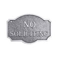 thumbnail image 1 of 10" x 15" Standard Montague No Soliciting Statement Plaque Sign with Lawn Stakes - Swedish Iron/Silver, 1 of 1