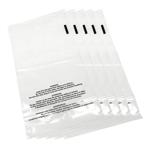 10 x 15 Suffocation Warning Clear Plastic Self Seal Poly Bags 1.5 Mil