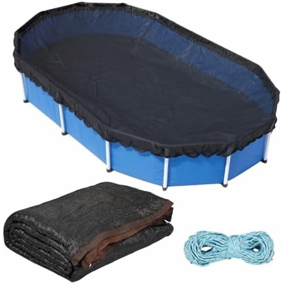 10' x 16' Oval Pool Leaf Net Cover with String, Oval Winter Mesh Pool Cover Leaf Net for Oval Above Ground Pools to Keeps Leaves OutSize 12 X 18 Ftfor 10' x 16' Oval Pool$$Garden & Patio