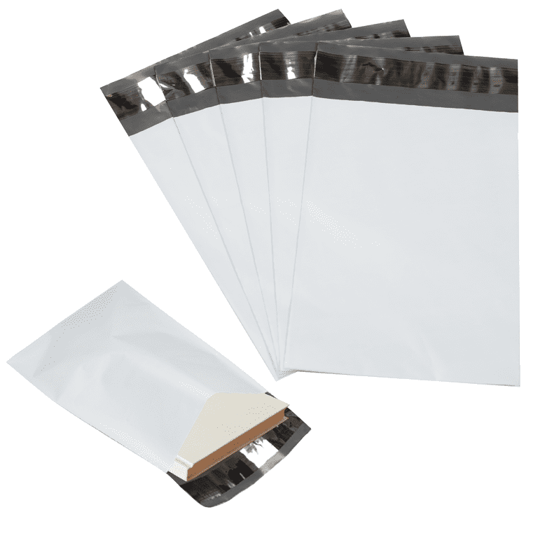 UOFFICE 100 Poly Mailers Bags 12x15.5 - #4 Pouches Envelopes White Self-Sealing