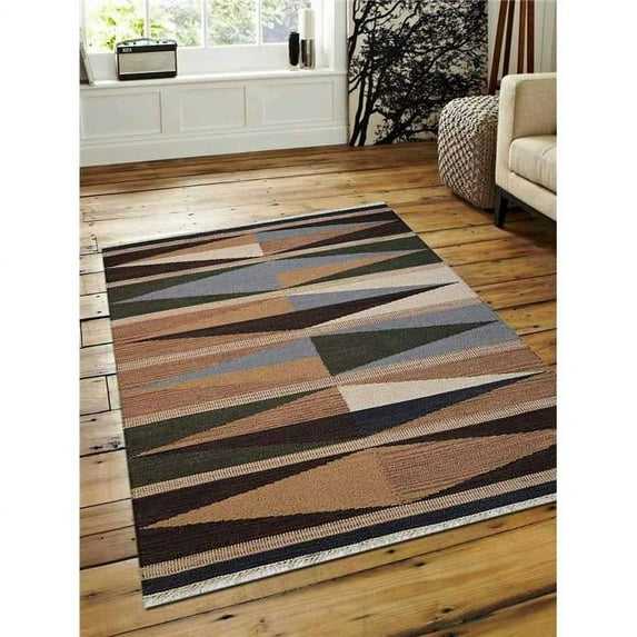 10 x 16 ft. Hand Weave Kelim Wool Area Rug, Multicolor - Contemporary
