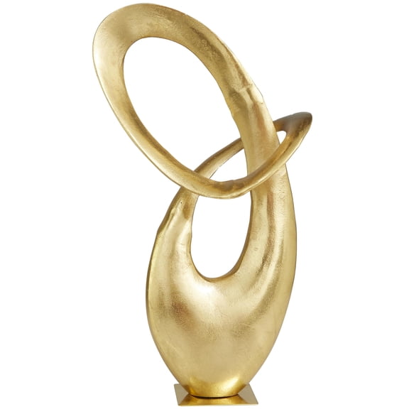 10" x 17" Gold Aluminum Metal Abstract Sculpture, by DecMode