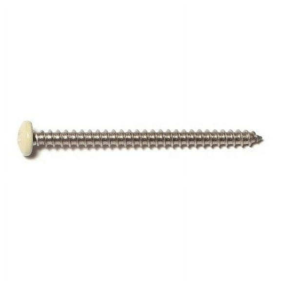 #10 x 2-1/2" Beige Painted 18-8 Stainless Steel Phillips Pan Head Sheet Metal Screws SMSPSS-674
