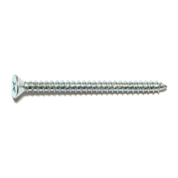 #10 x 2-1/2" Zinc Plated Steel Phillips Flat Head Sheet Metal Screws SMSFLS-173