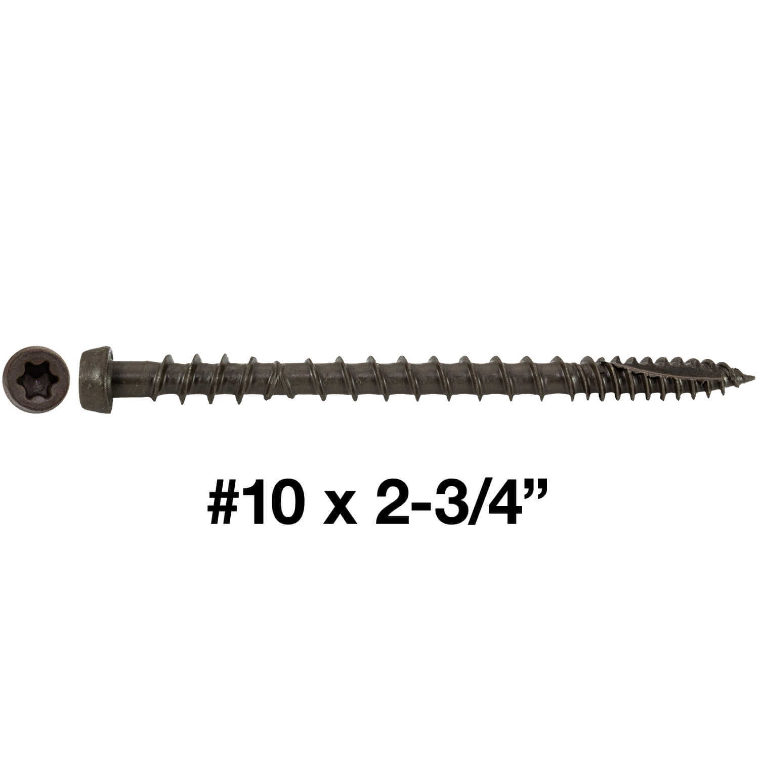 10 x 23/4" LATTE Composite Decking Exterior Coated Wood Screw Torx