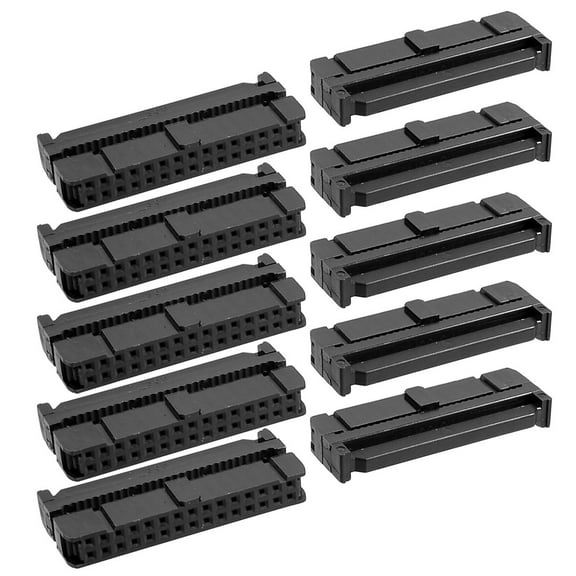 10 x 2.54mm Pitch Female 30 Pin Flat Cable IDC Socket Connector Black