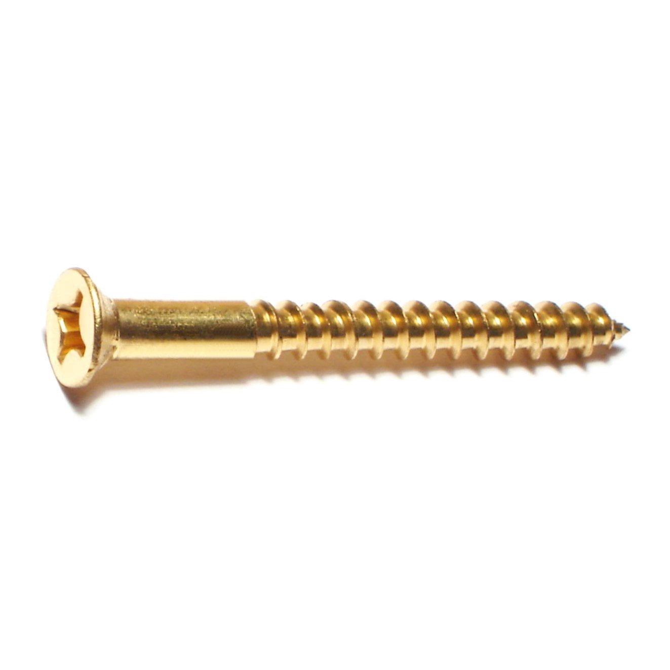#10 x 2" Brass Phillips Flat Head Wood Screws WSFB-355