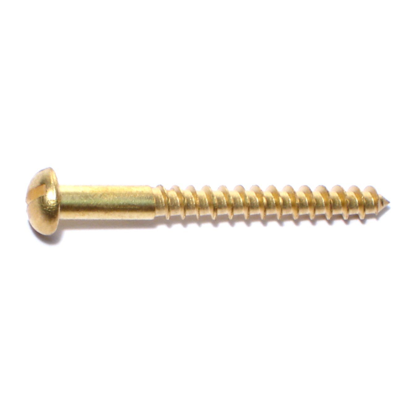 #10 x 2" Brass Slotted Round Head Wood Screws WSRB-201