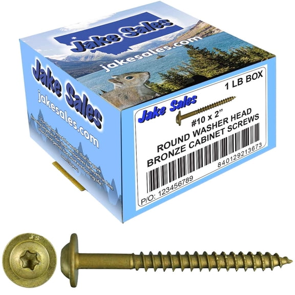 #10 x 2 Bronze Star Multipurpose Exterior Coated Modified Truss Head Cabinet Wood Screw Torx/Star Drive Head - (1 Pound Approx. 83 Screws)