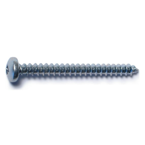 #10 x 2" Zinc Plated Steel Square Drive Pan Head Sheet Metal Screws SMSPS-427
