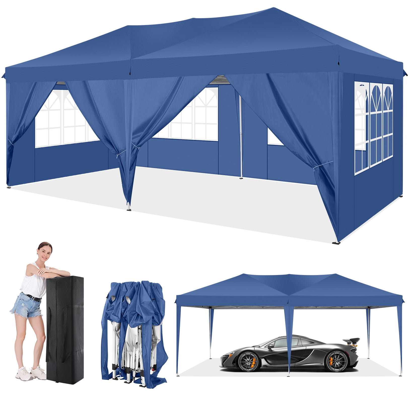 YUEBO Canopy 10' x 20' Pop Up Canopy Tent Heavy Duty Waterproof