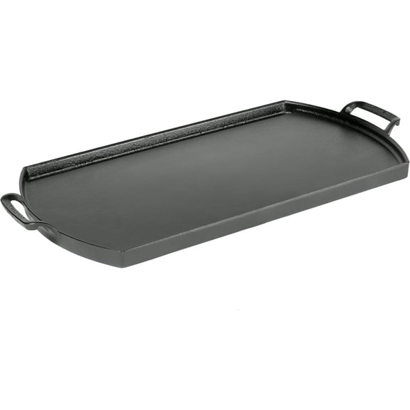 10" x 20" Cast Iron Double Burner Griddle - Triple Seasoned - For Indoor & Outdoor Cooking - Fits Over Two Burners - Easy Cleanup - Non-Toxic Material