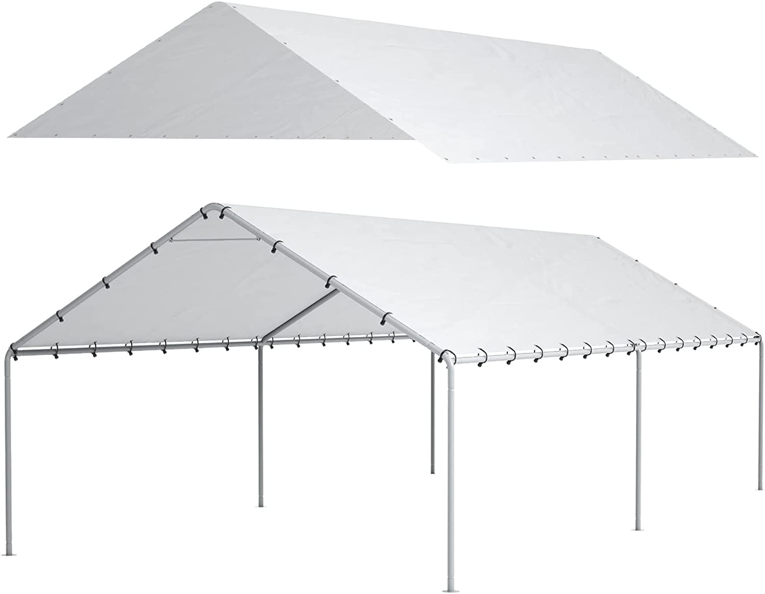 10 x 20 Ft Carport Replacement Canopy Cover Garage Top Tent Shelter