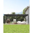 thumbnail image 1 of 10' x 20' Louvered Pergola with Adjustable Roof, Heavy Duty Aluminum-Iron Outdoor Patio Gazebo for Backyard, Waterproof Garden Shelter with Integrated Drainage System, Grey, 1 of 7