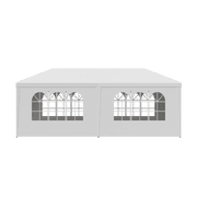 ZENY 10x20 Outdoor Canopy Party Wedding Tent White Gazebo Pavilion with 6 Side Walls, 8.00, Event Canopies