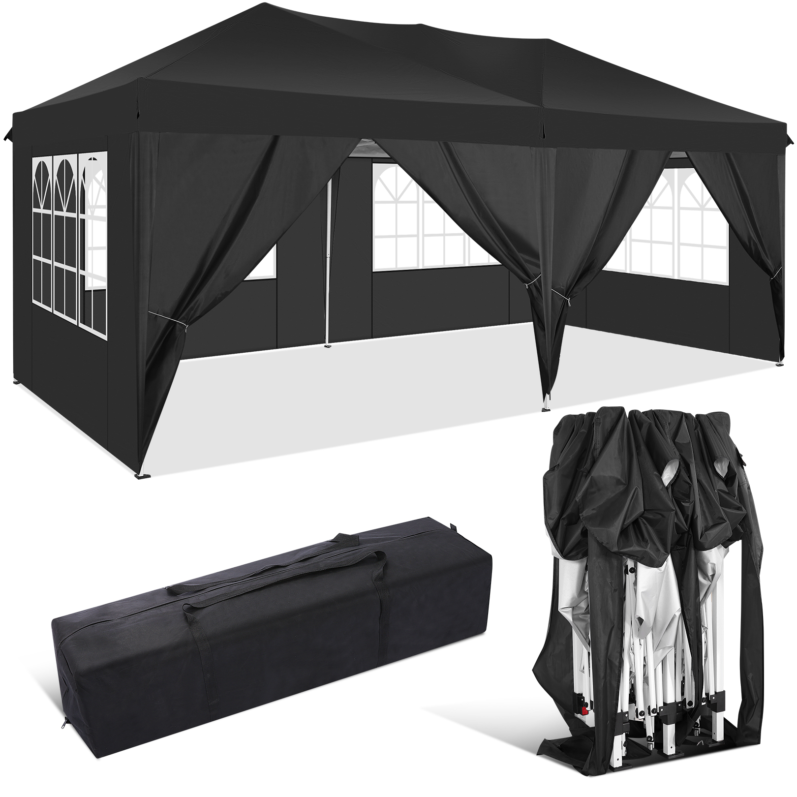 Impact Canopy 10 foot Canopy Rain Gutter, Tent Gutter, Shelter Gutter, Black