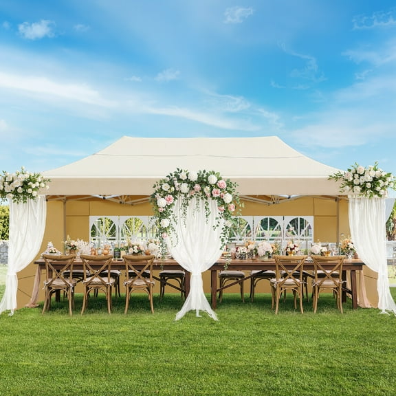 Toyandona Foldable Outdoor Wedding Canopy Tent with Elegant Roman Windows