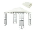 thumbnail image 1 of 10x10 Ft Replacement Gazebo Canopy, Double Tiered Outdoor Patio Tent Roof Cover with Wavy Border, UV Protection & Water Repellent Polyester Fabric, Khaki (Frame Not Included), 1 of 5