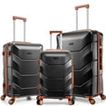 thumbnail image 1 of SANOPY 3-Piece Luggage Set Hardshell-(20"+24"+28"), ABS+PC-Lightweight Hardshell Travel Carry on Luggage Set with TSA Locks & Smooth Silent Wheels, Black, 1 of 12