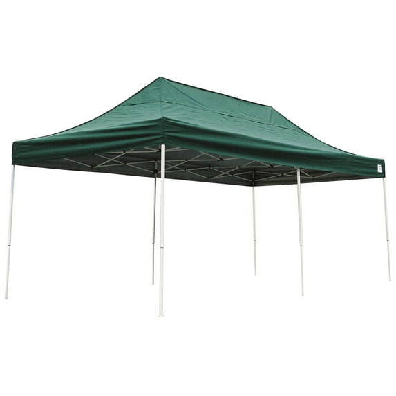 10' x 20' Pro Pop-up Canopy Straight Leg, Green Cover