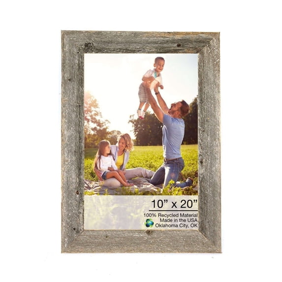 10†x 20†Rustic Farmhouse Dark Gray Wood Frame