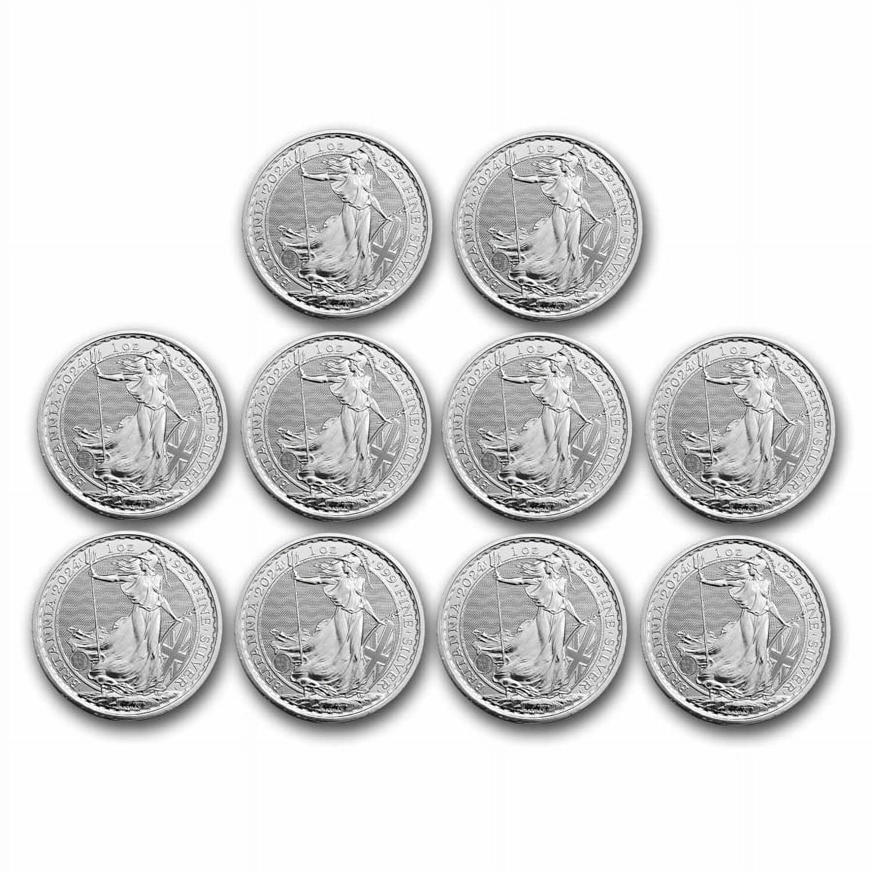 ROYAL MINT 10 x 2024 GB 1 oz Silver Britannia BU (King Charles III) -Walmart