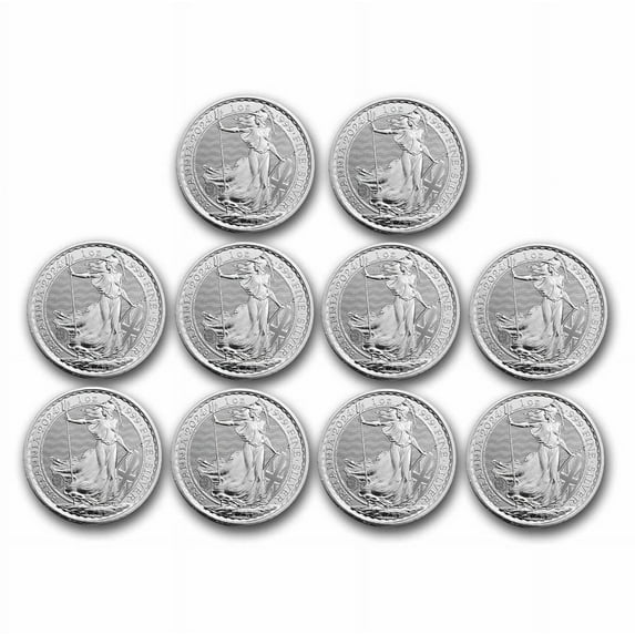 10 x 2024 GB 1 oz Silver Britannia BU (King Charles III) -Walmart