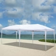 thumbnail image 1 of 10 x 20ft Outdoor Steel Frame Folding Gazebo Canopy, Portable Canopy Shade Tent, Heavy Duty Commercial Tent W/ Waterproof Canopy & Carry Bag, Lightweight Folding Party Tent, T834, 1 of 10