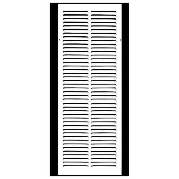 10'' x 22'' [Duct Opening] Flat Stamped Steel Return Air Grille - Sidewall and Ceiling - HVAC Vent Duct Cover - White [Outer Dimensions: 11.75''w X 23.75''h]