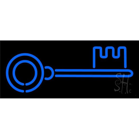 10 x 24 in. Blue Key 1 Neon Sign - Blue