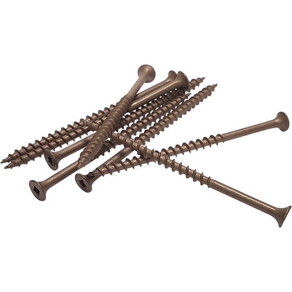 #10 x 3 1/2" Deck Screws | Square Drive | Bugle Head | Brown Ruspert | 250pcs Box