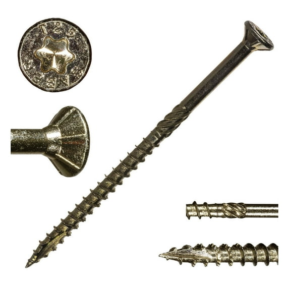 10 x 3-1/2" Star Drive Gold Multi-Purpose SaberDrive® Screws 25 lb. Tub (1358 pcs.)