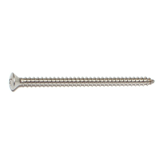 #10 x 3" 18-8 Stainless Steel Phillips Oval Head Sheet Metal Screws SMSOSS-173