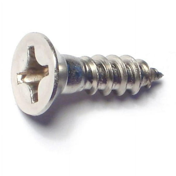 #10 x 3/4" 18-8 Stainless Phillips Flat Head Wood Screws WSF-089 (15 pcs.)