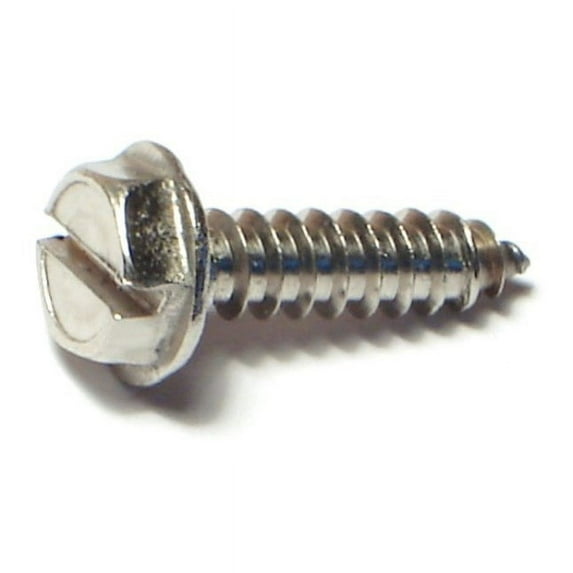 #10 x 3/4" 18-8 Stainless Steel Slotted Hex Washer Head Sheet Metal Screws SMSHSS-304