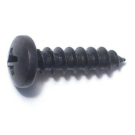 #10 x 3/4" Black Steel Phillips Pan Head Sheet Metal Screws (15 pcs.)