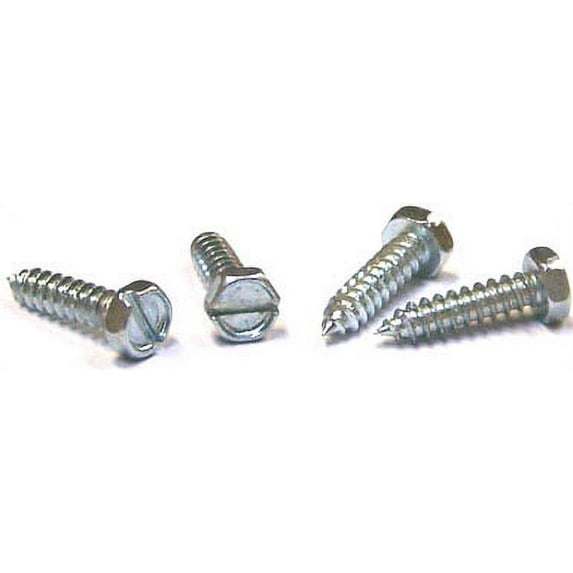#10 x 3/4" Type AB Self-Tapping Screws / Slotted / Hex Head / Steel / Zinc - 6000 Piece Carton